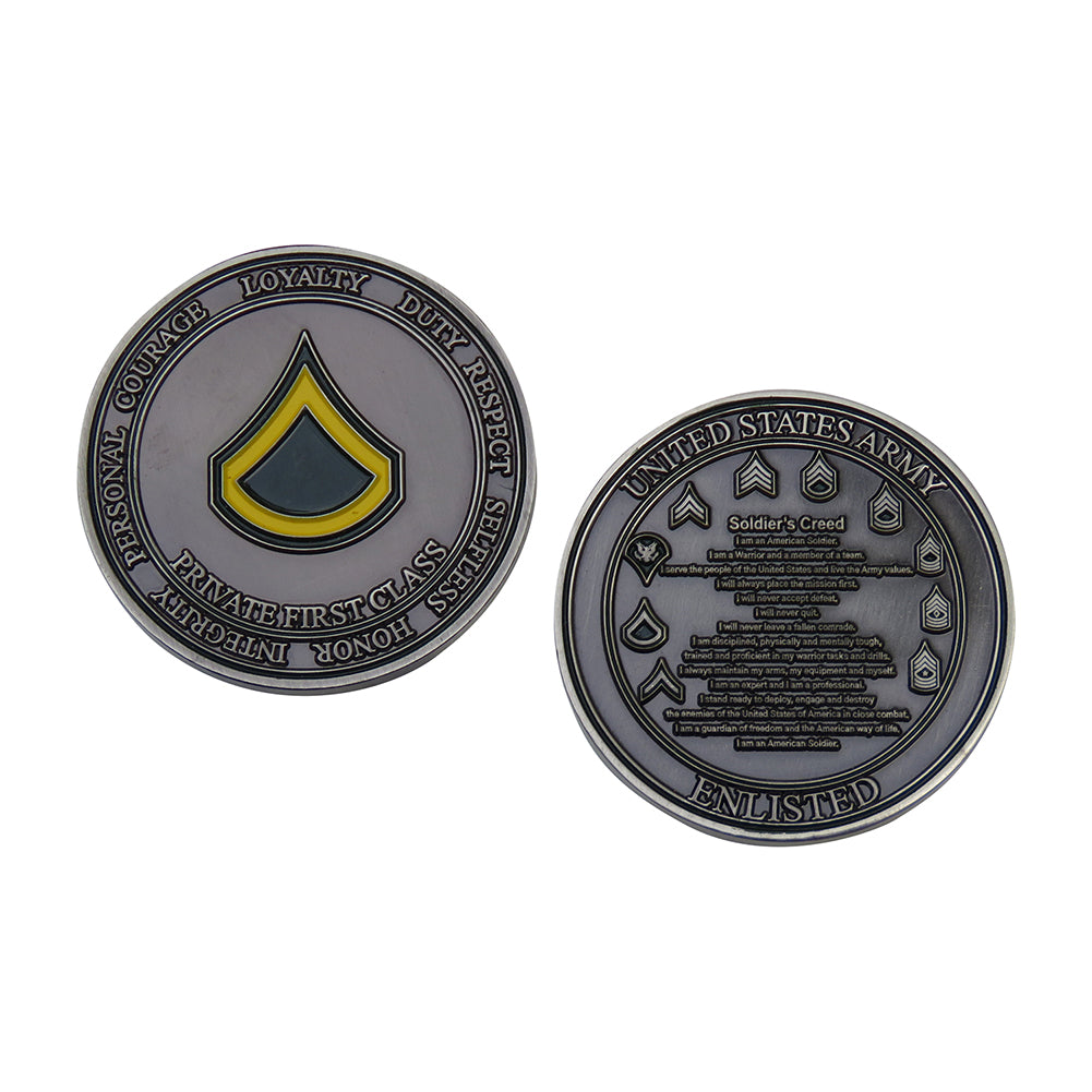 US Army Private First Class Challenge Coin