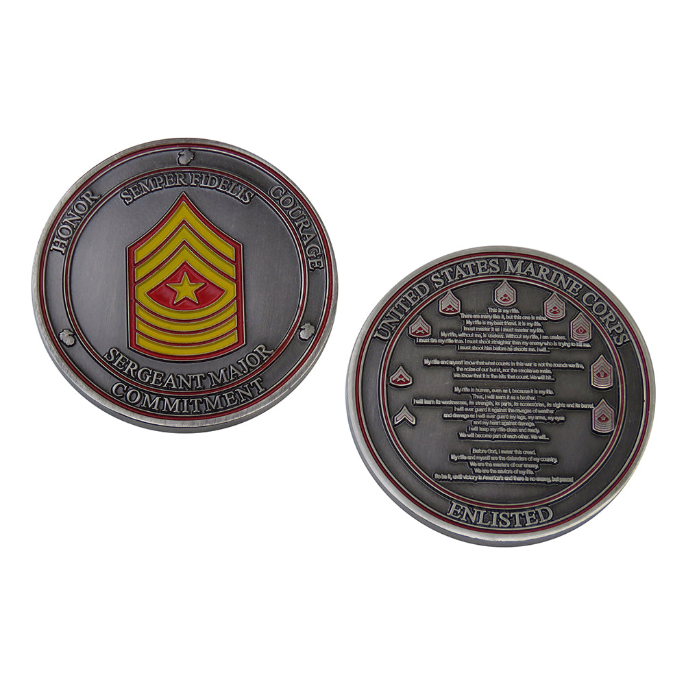 US Marine Corps Semper Fidelis Sergeant Major Challenge Coin
