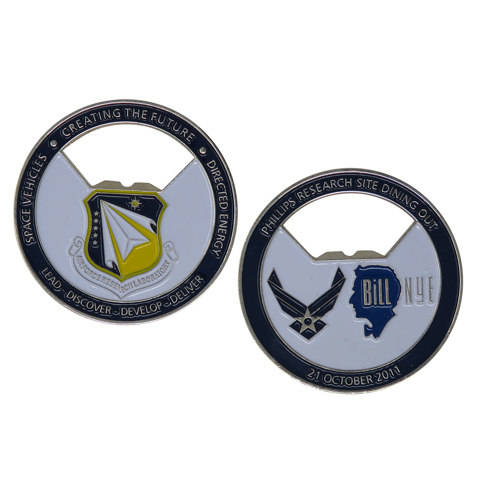 US Air Force Phillips Research Site Dining Out Bill Nye Challenge Coin