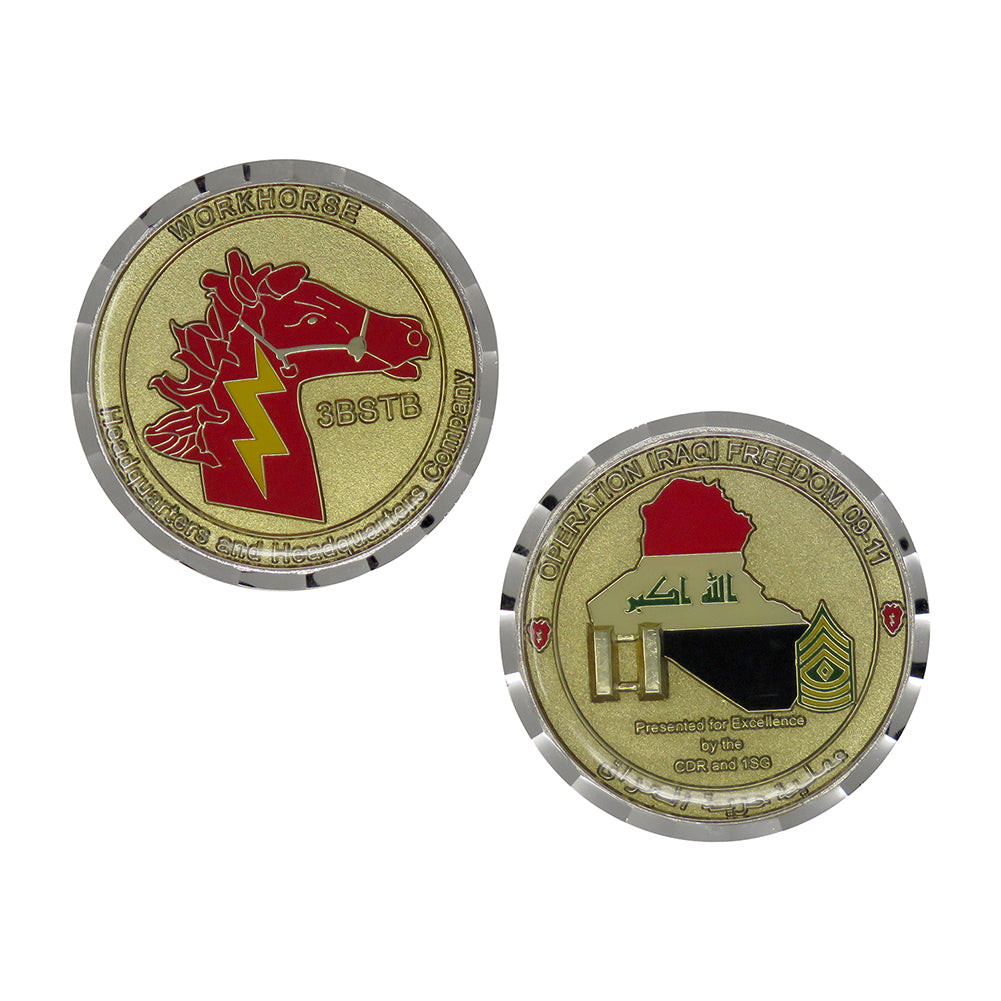US Army HHC 3BSTB Workhouse OIF-09-11 Excellence Challenge Coin