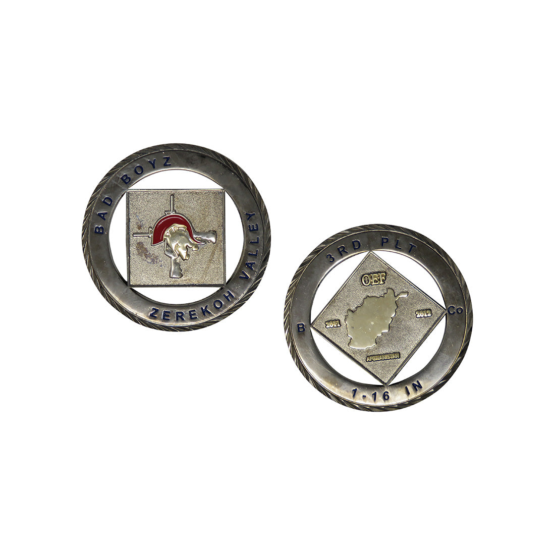 US Army 3rd Platoon B Co 1-16 IN OEF 2011 2012 Bad Boyz Challenge Coin