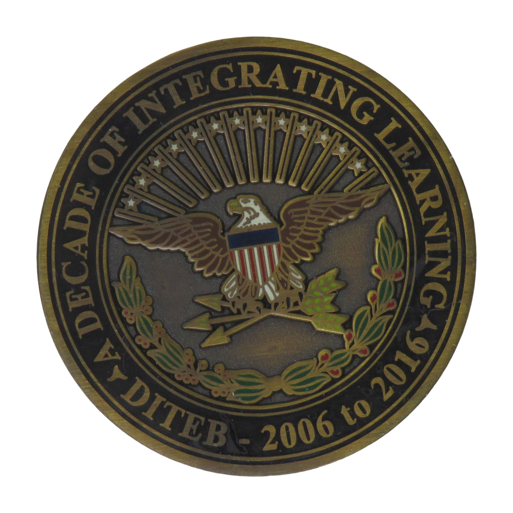 US Army A Decade  Of Integrating Learning Challenge Coin