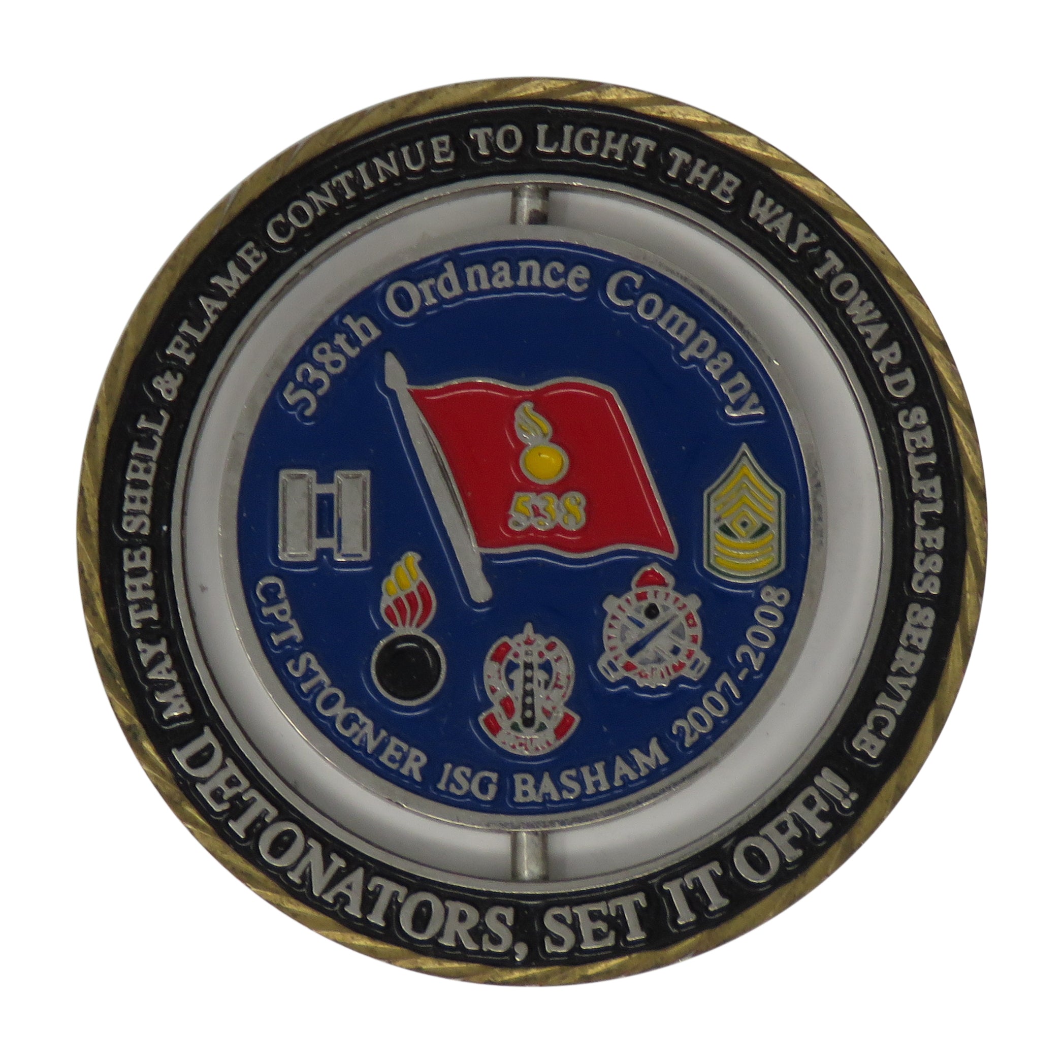 538th Ordnance Company CPT Stogner ISG Basham 2007-08 Challenge Coin
