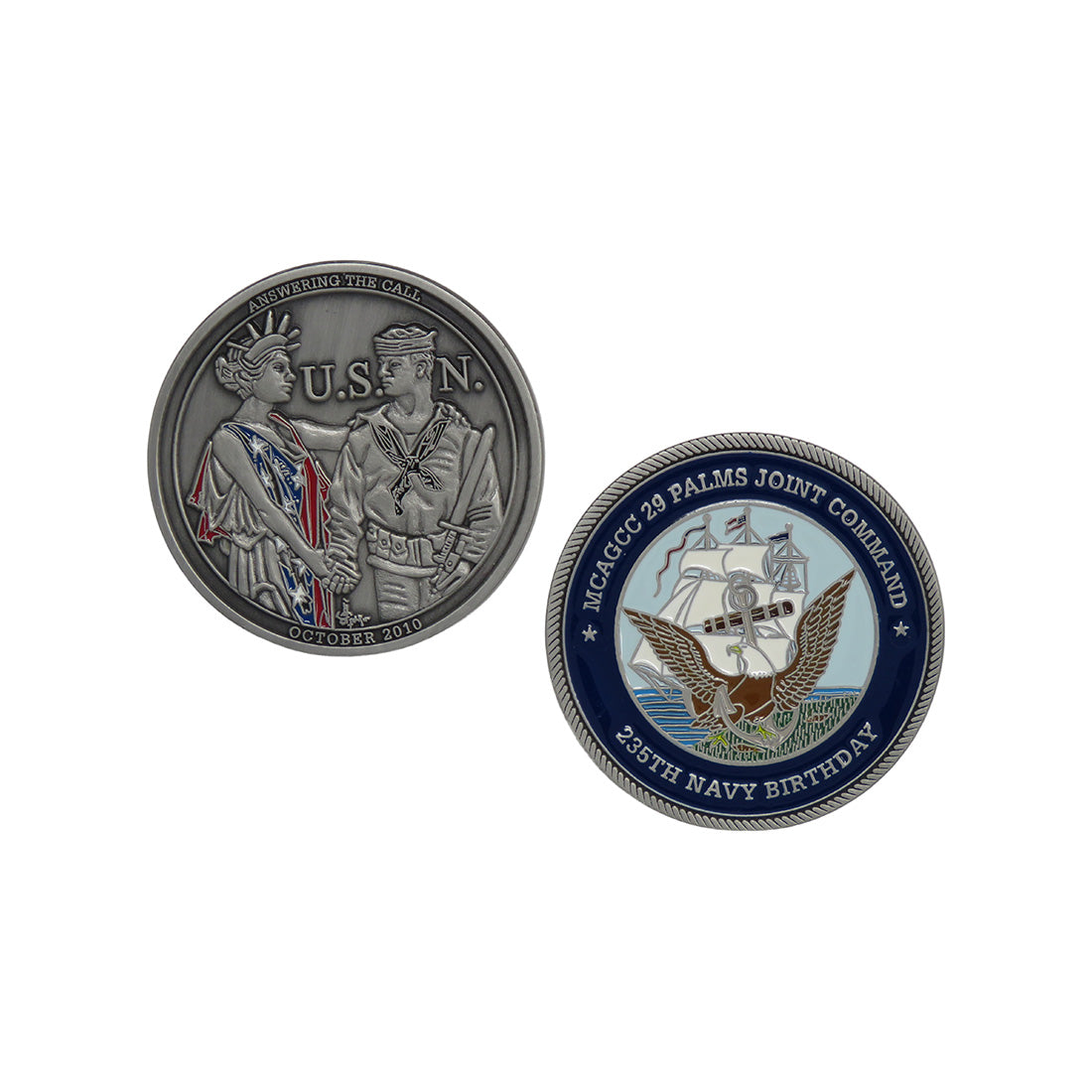 US Navy Answering The Call October 2010 Challenge Coin