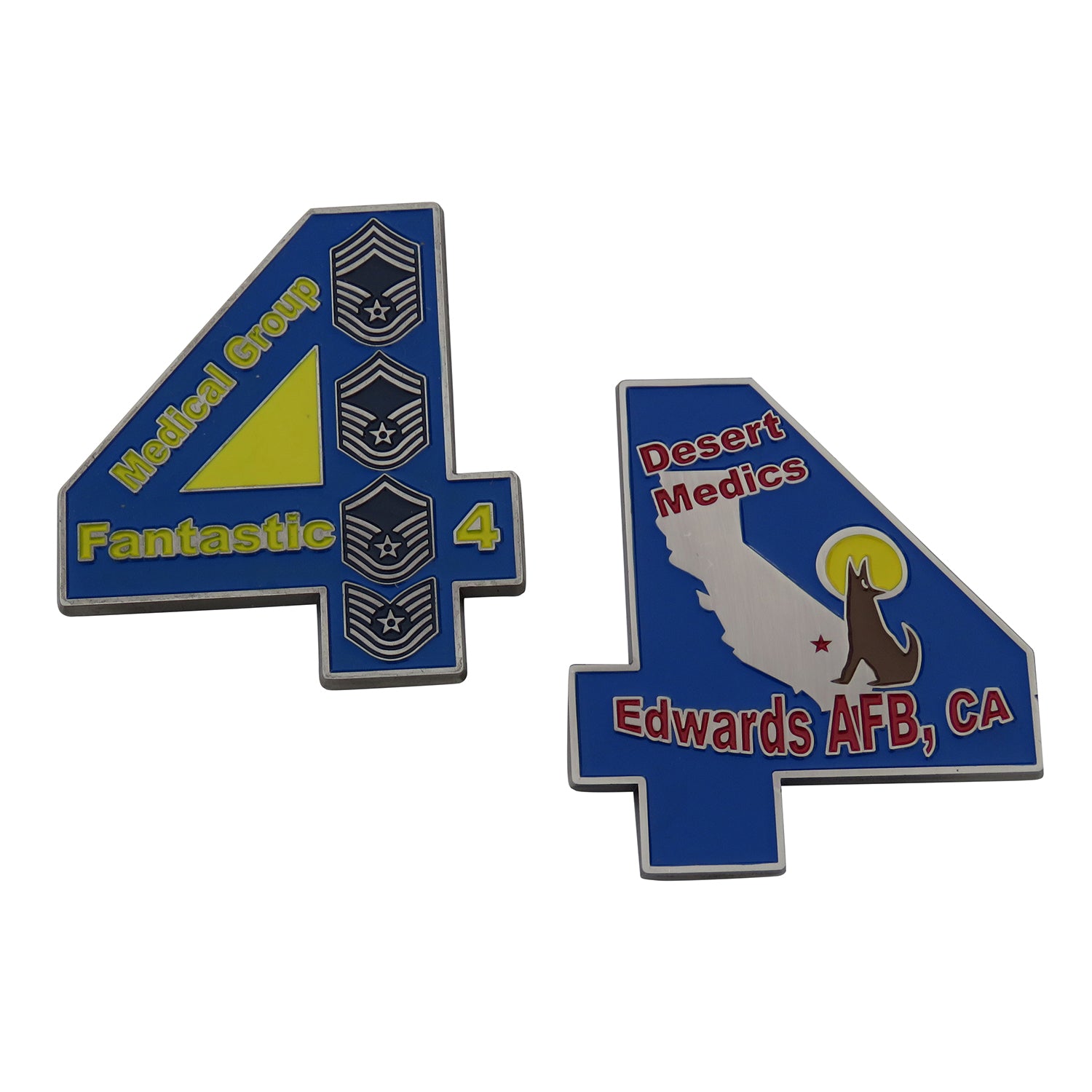 US Air Force Fantastic 4 Medical Group Edwards AFB Yellow  Challenge Coin