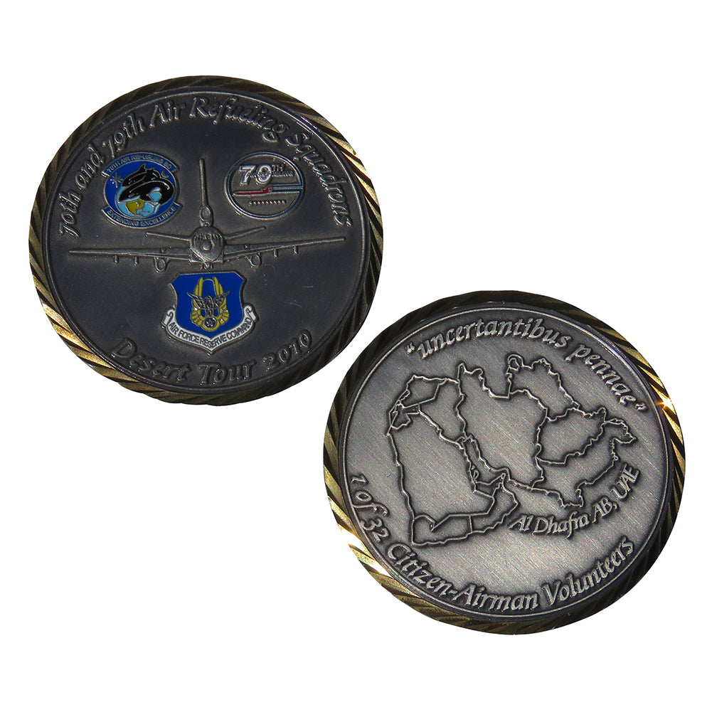US Air Force 70th &79th Air Refueling Squadrons Desert Tour 2010 Challenge Coin