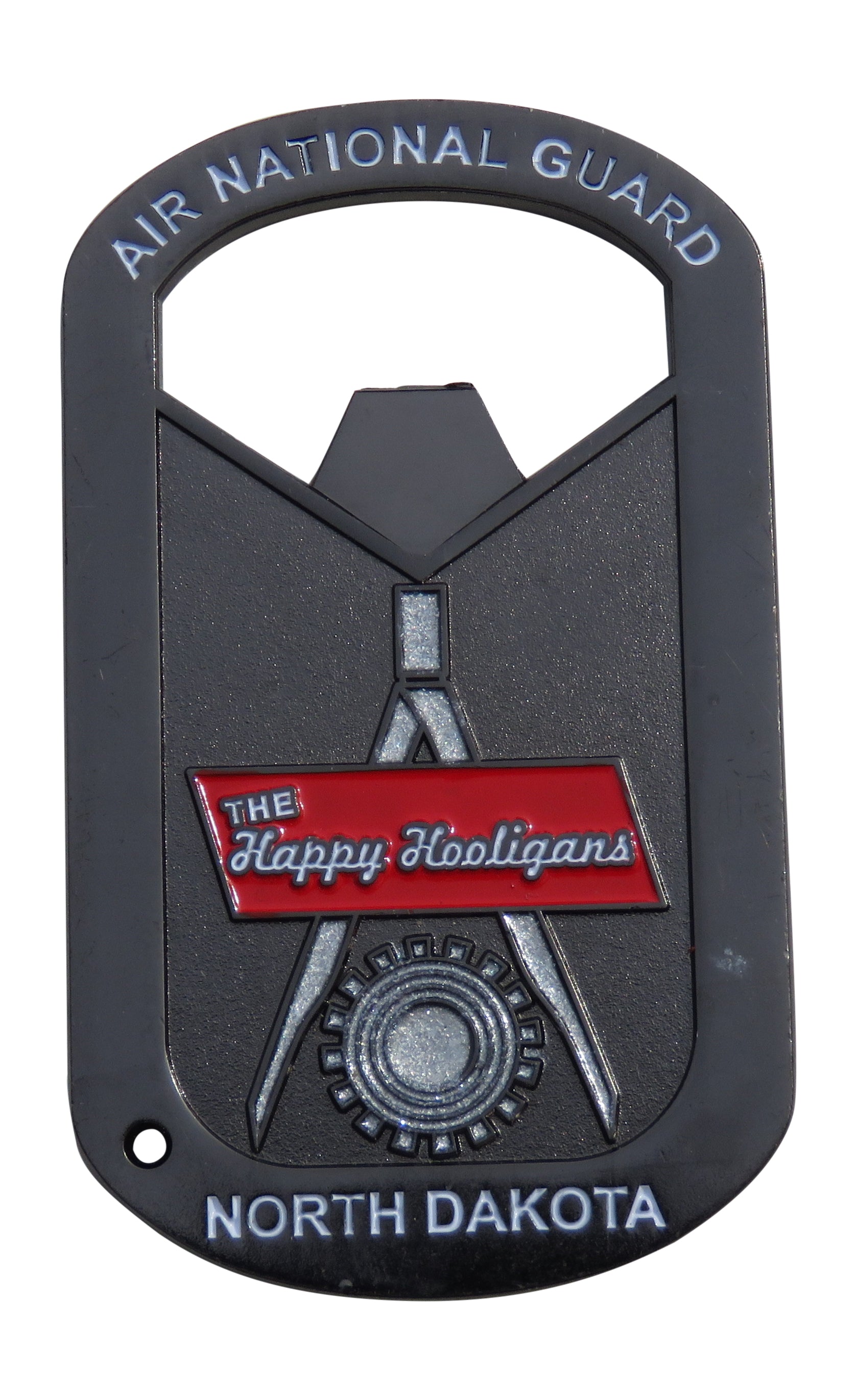 US Air National Guard Happy Hooligans North Dakota Bottle Opener Challenge Coin