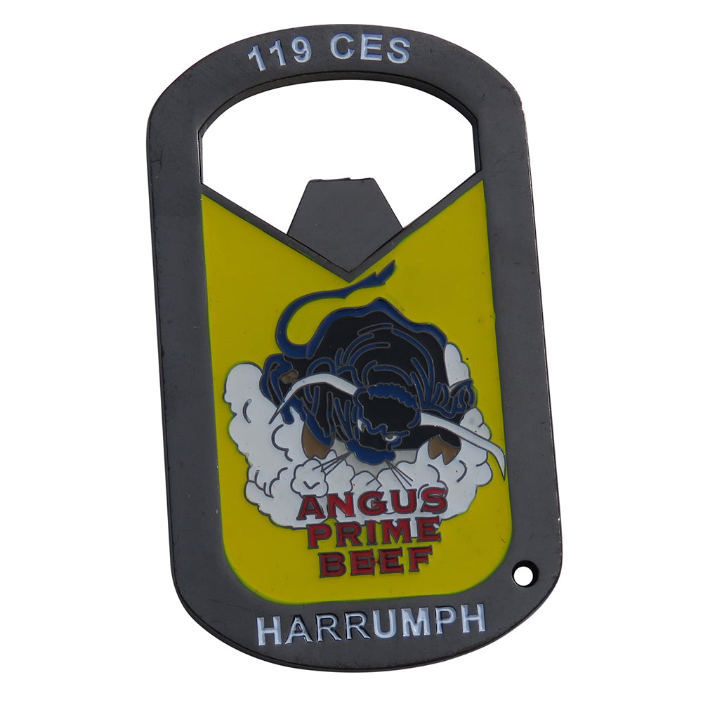 US Air National Guard Happy Hooligans North Dakota Bottle Opener Challenge Coin