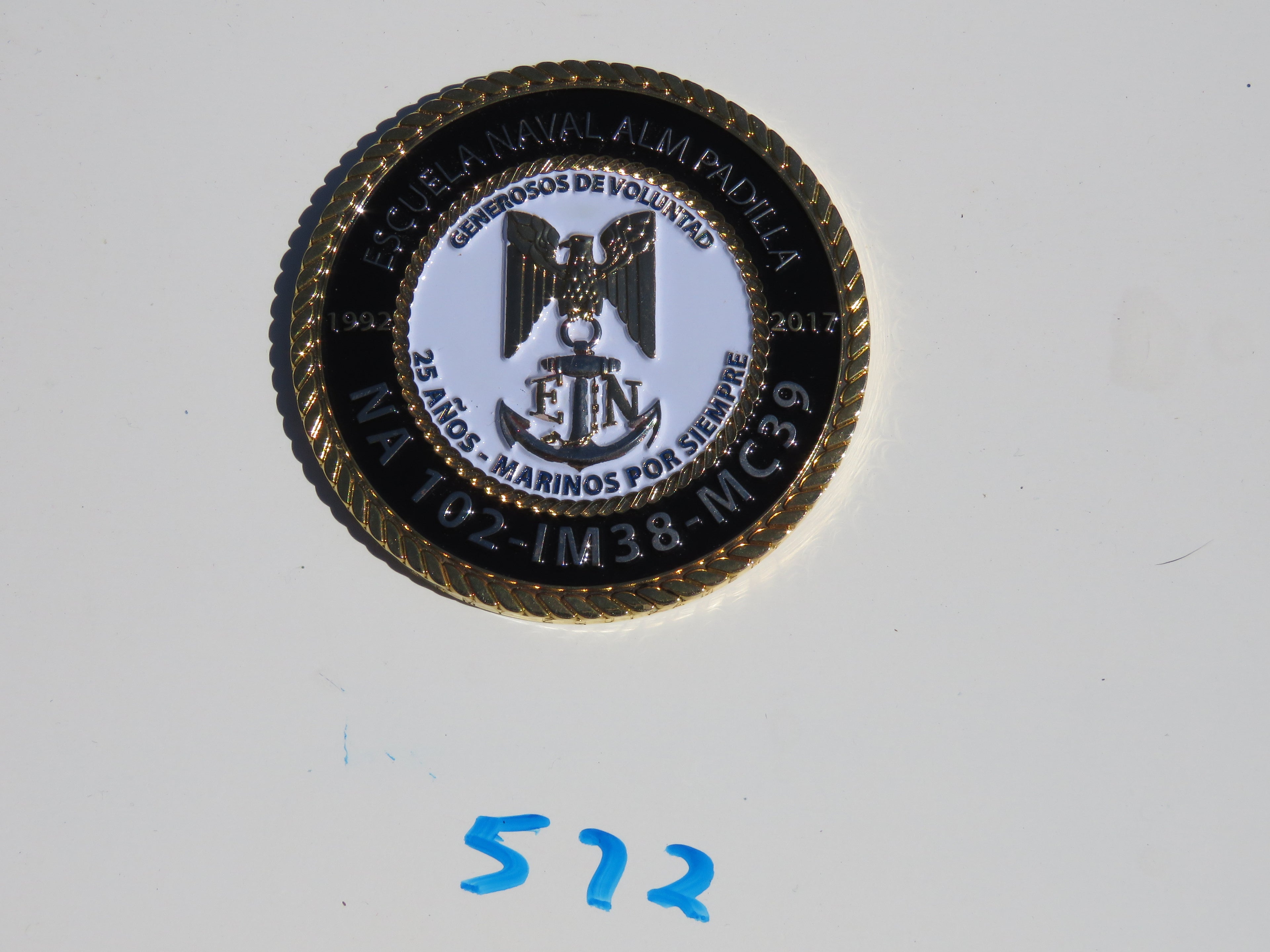 Hombres De Mar Y Guerra 25 Anos Challenge Coin