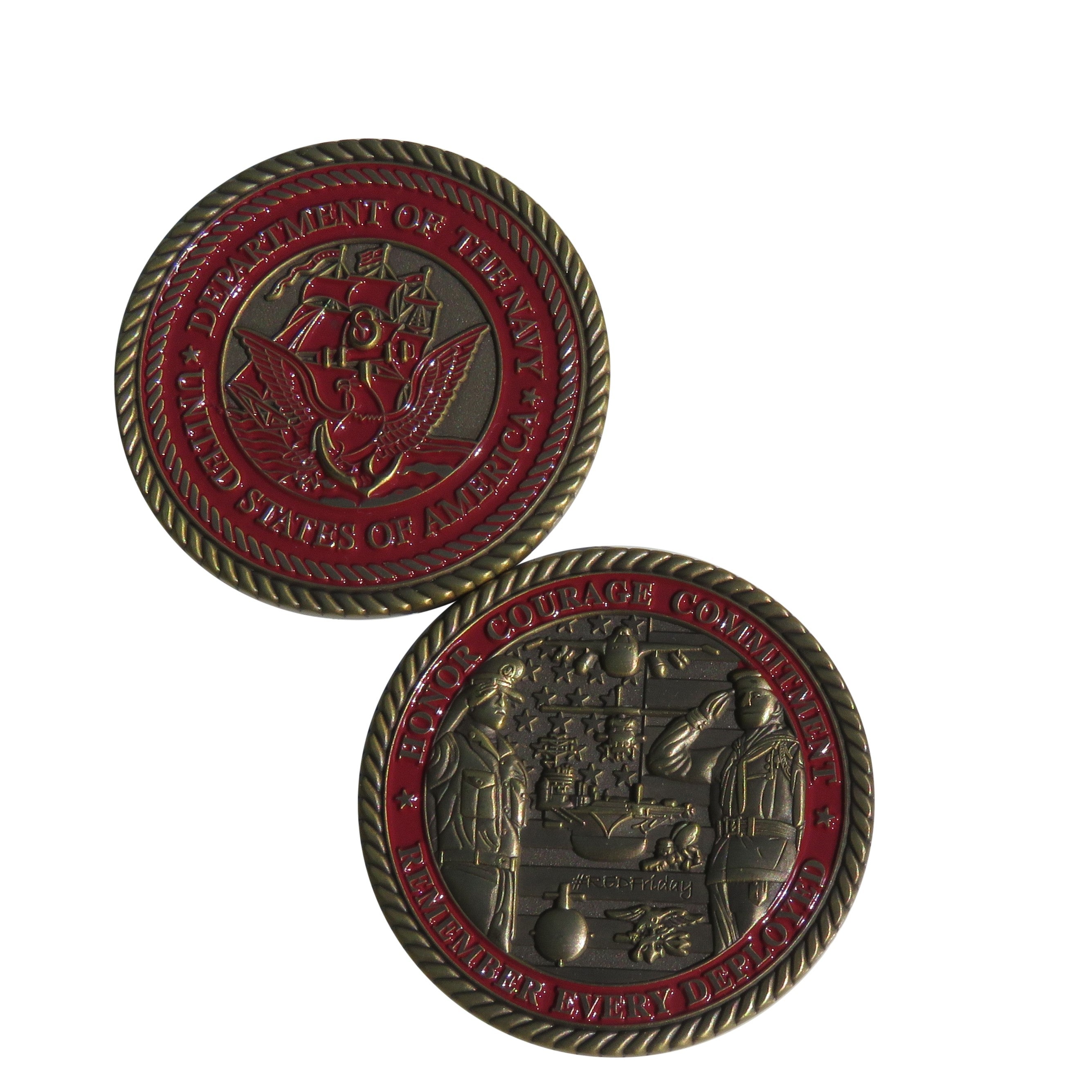 US Navy Honor Courage Commitment  Challenge Coin