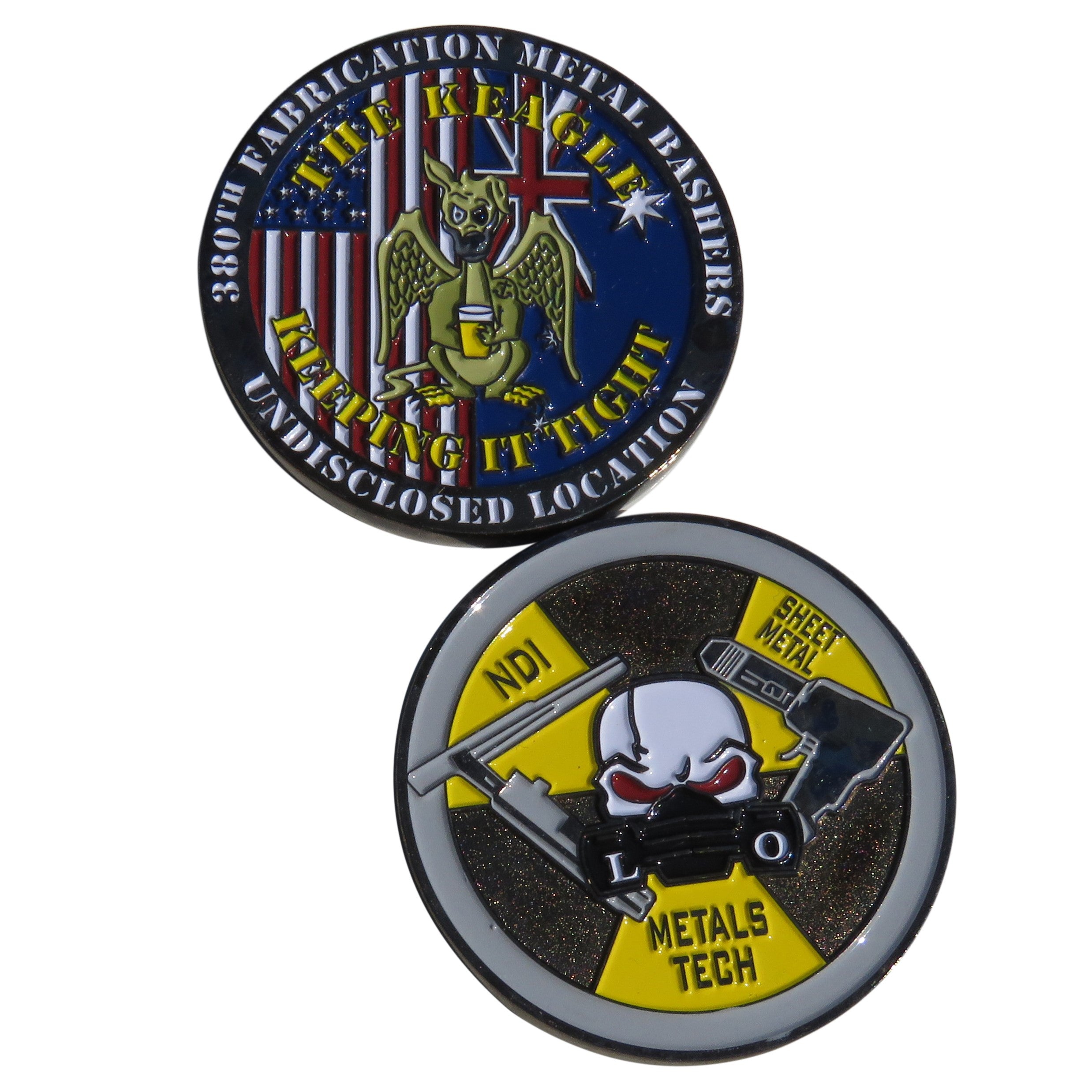 US Army 380th Fabrication Metal Bashers Undisclosed Location Challenge Coin