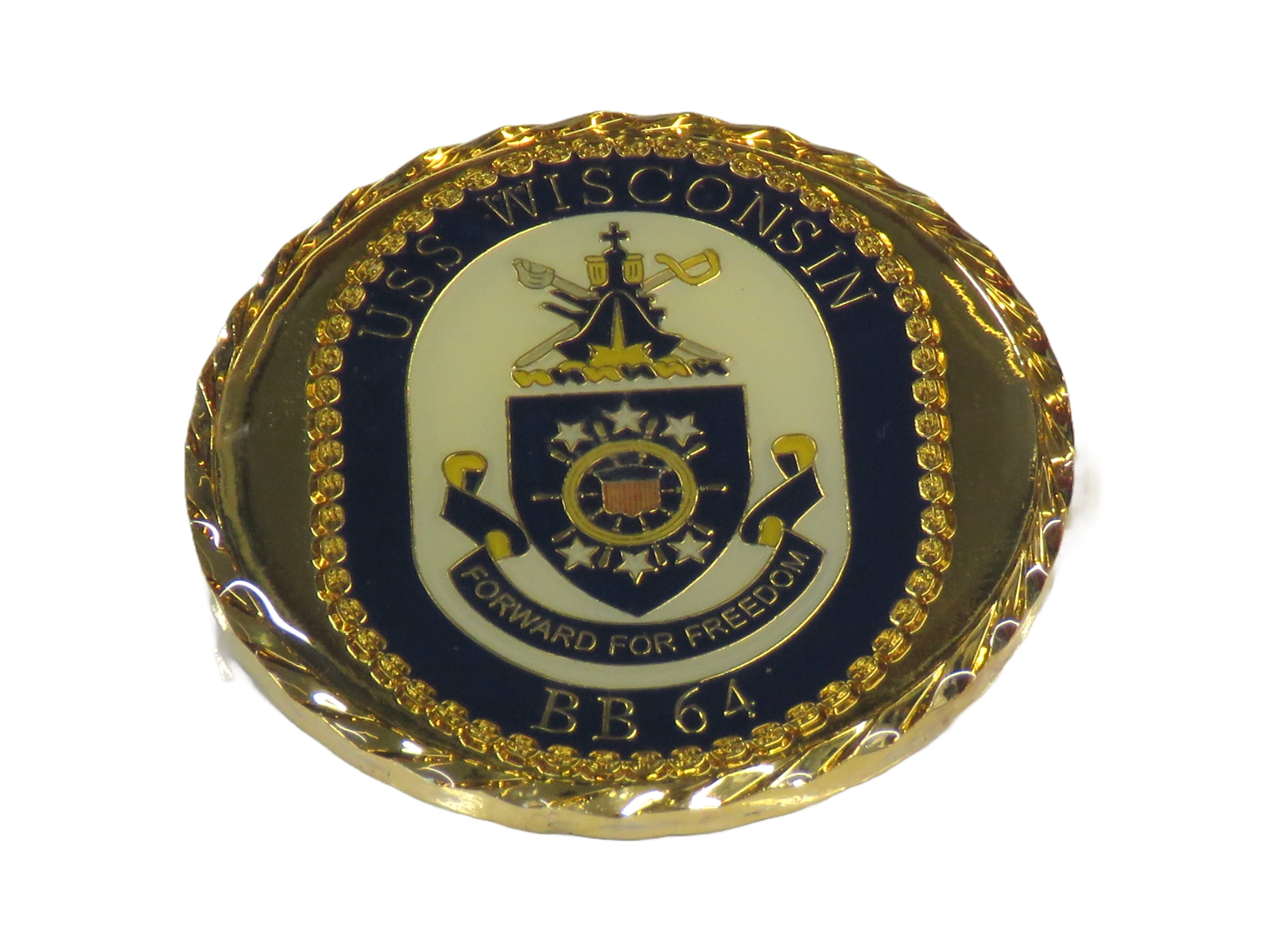 USS Wisconsin BB-64  Forward for Freedom Challenge Coin