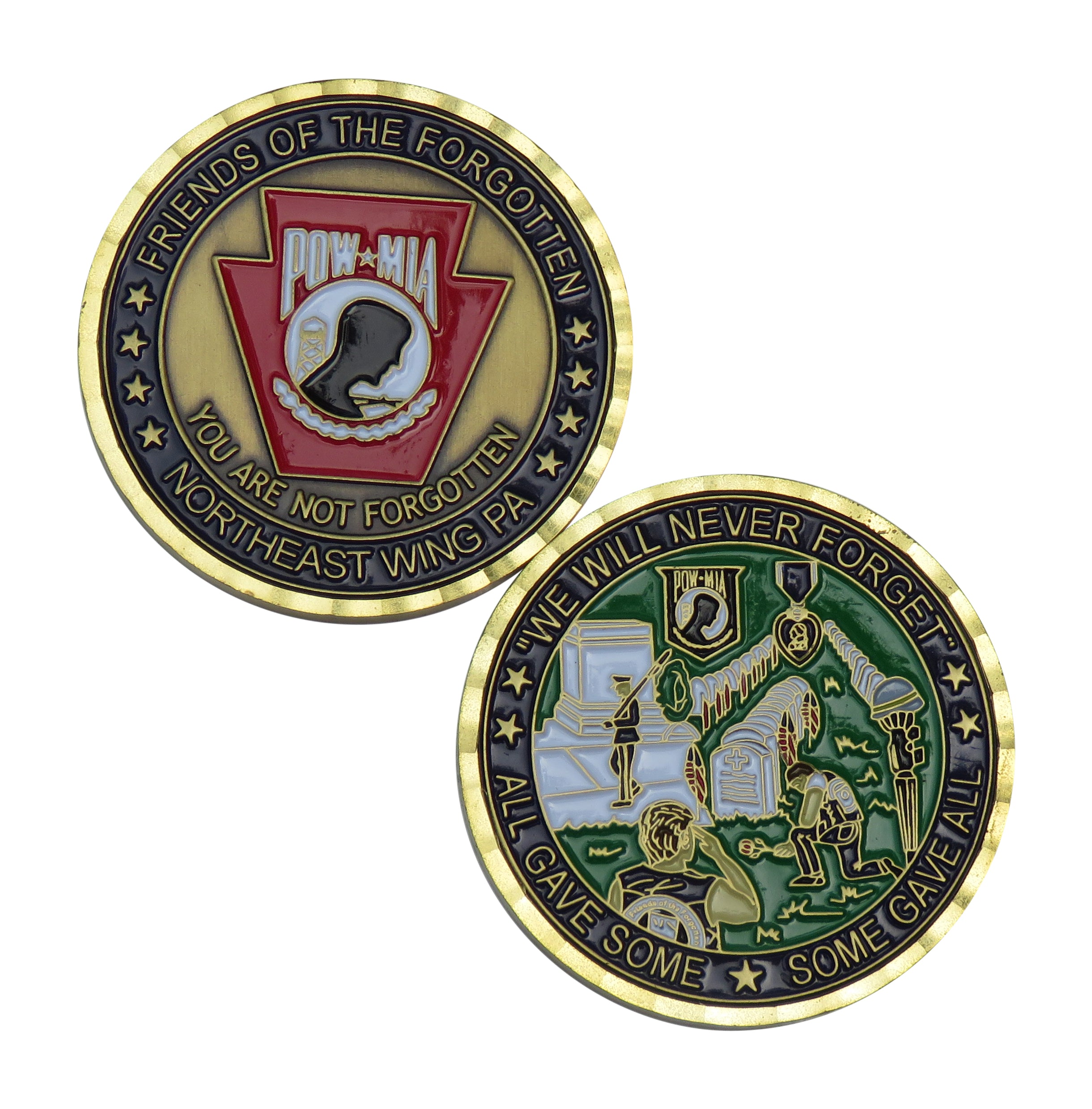 POW-MIA Friends Of The Forgotten Northeast Wing PA Challenge Coin