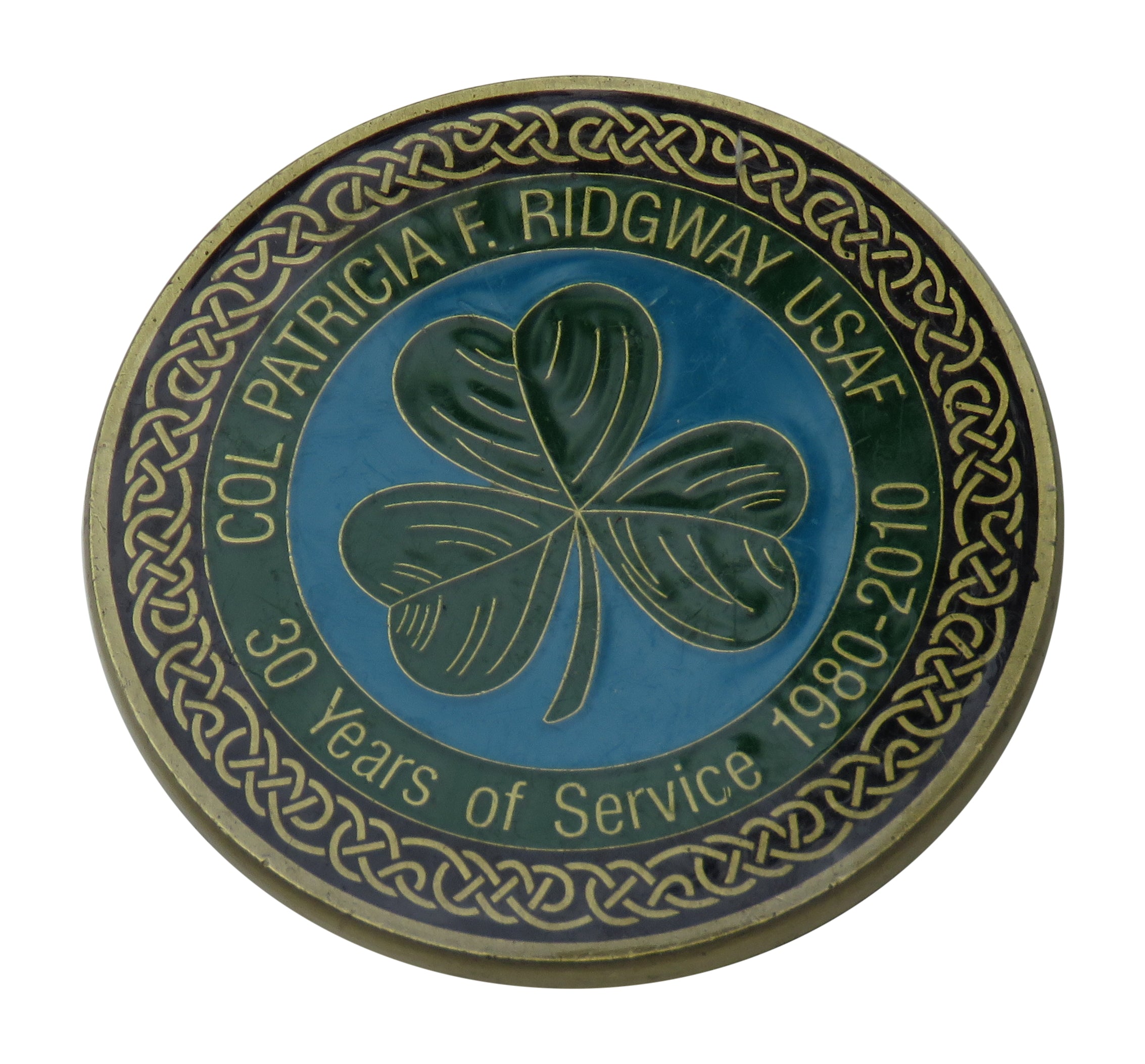US Air Force Col Patricia F. Ridgway 30 Years of Service Challenge Coin