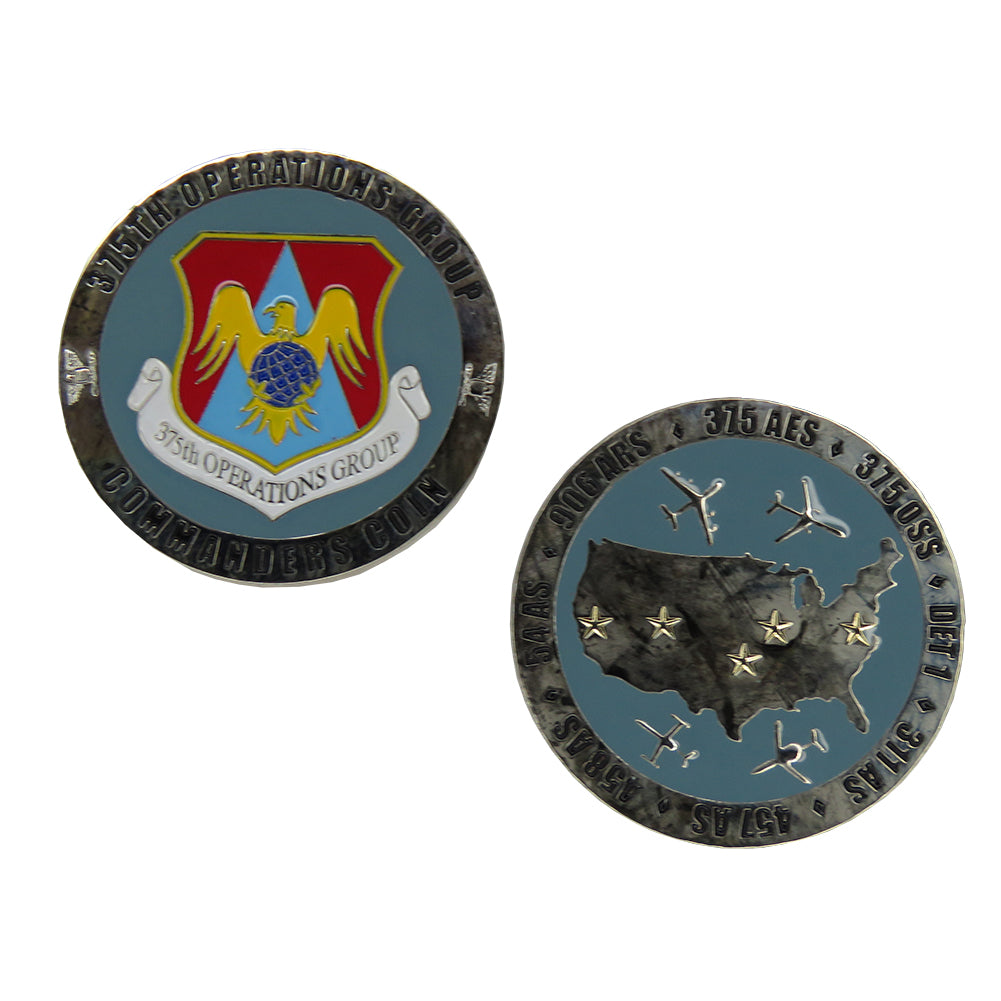 US Air Force 375th Operations Group Scott AFB Commanders USAF Challenge Coin