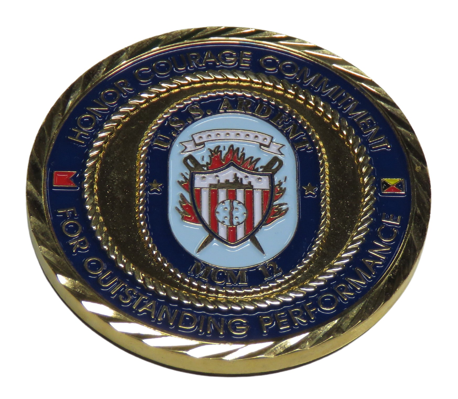 U.S. Navy USS Ardent MCM 12 Outstanding Performance Challenge Coin