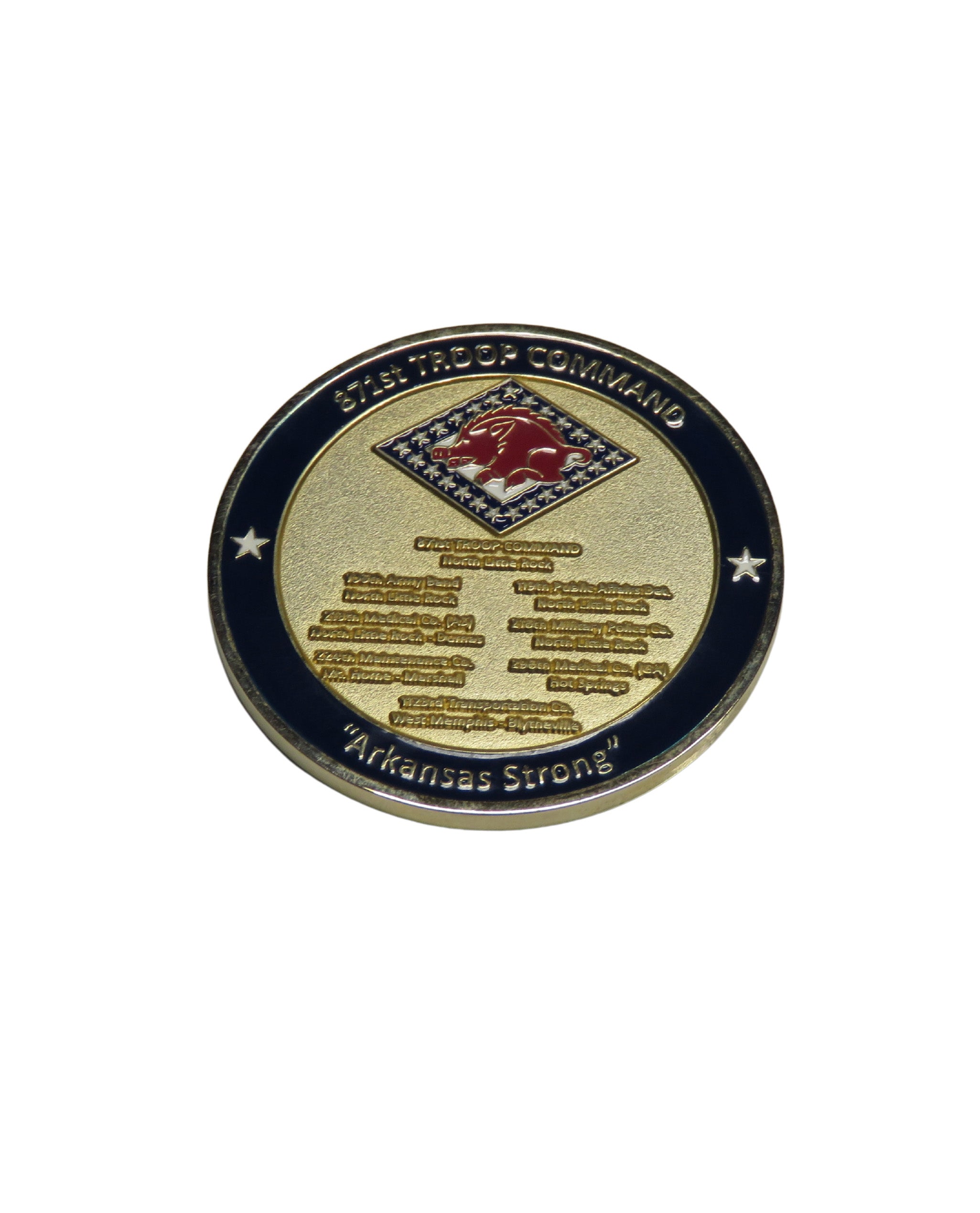 U.S. Army 871st Troop Command Arkansas Strong Challenge Coin