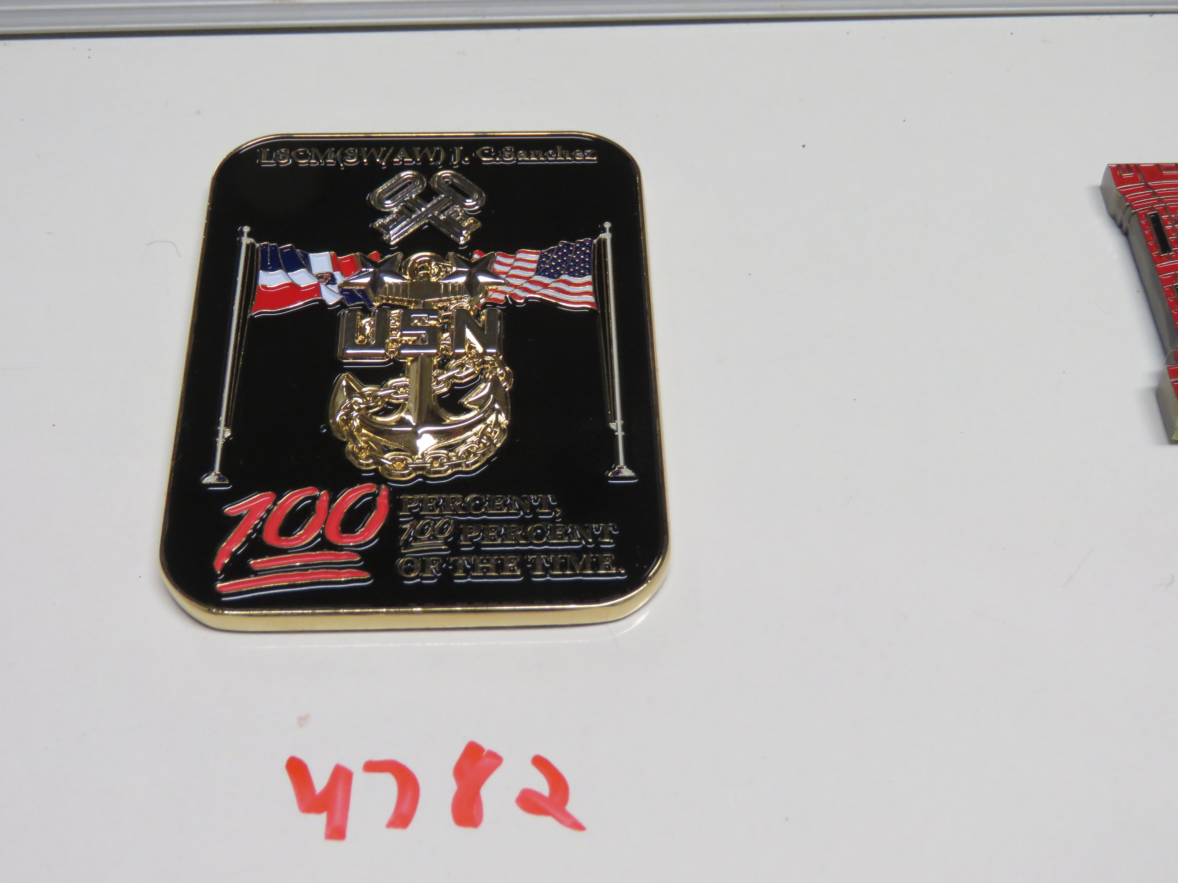 U.S. Navy CPO Tour LSCM J. C. Sanchez Challenge Coin