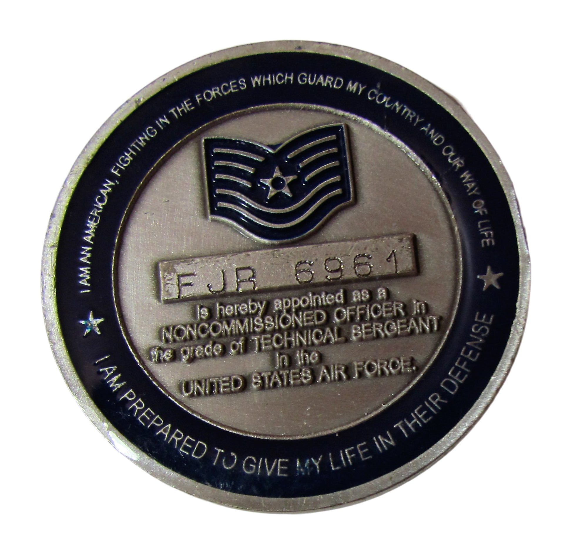 US Air Force Enlisted Force FJB 6961 Promotion Challenge Coin