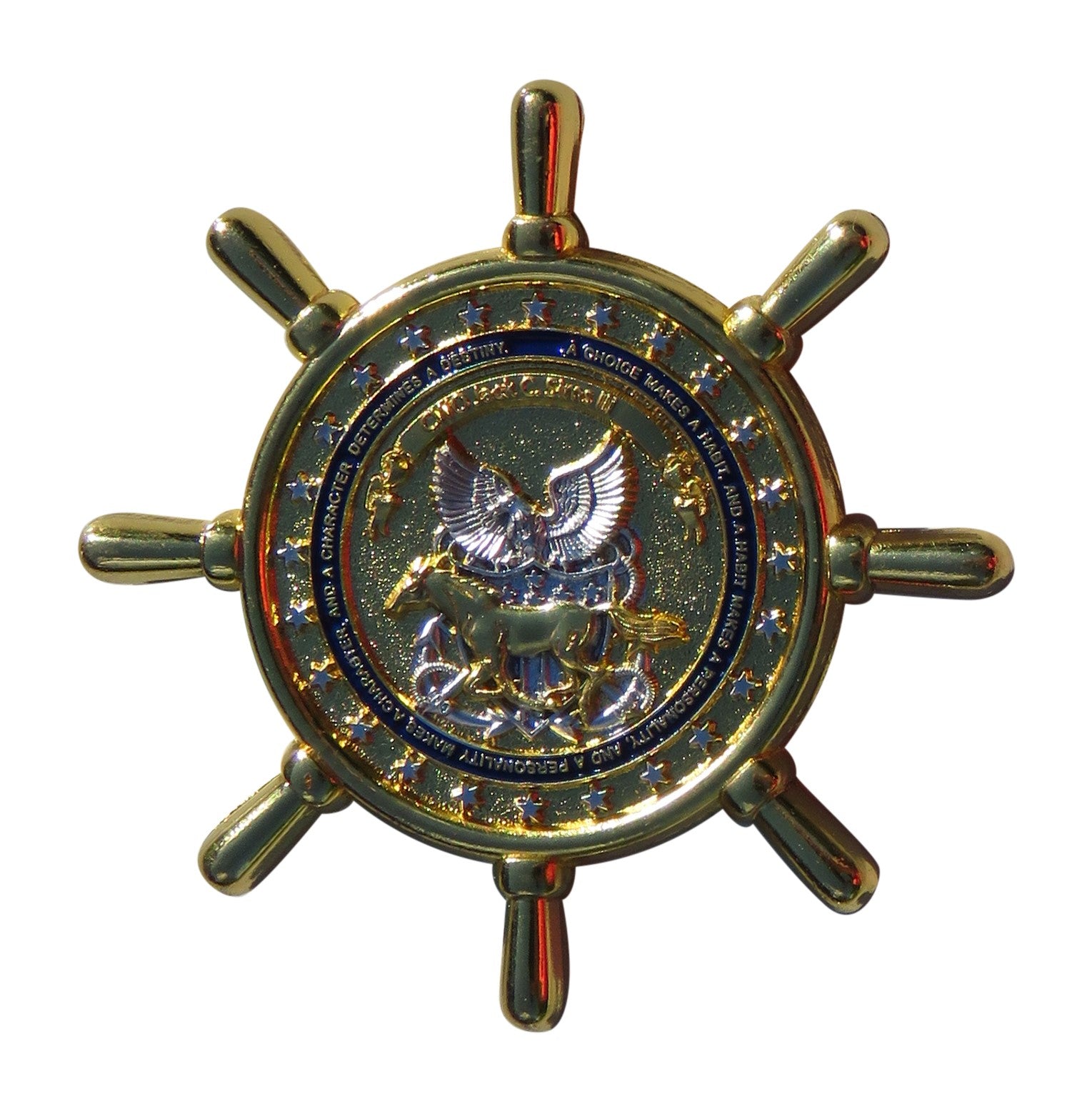 Ship's Steering Wheel Challenge Coin