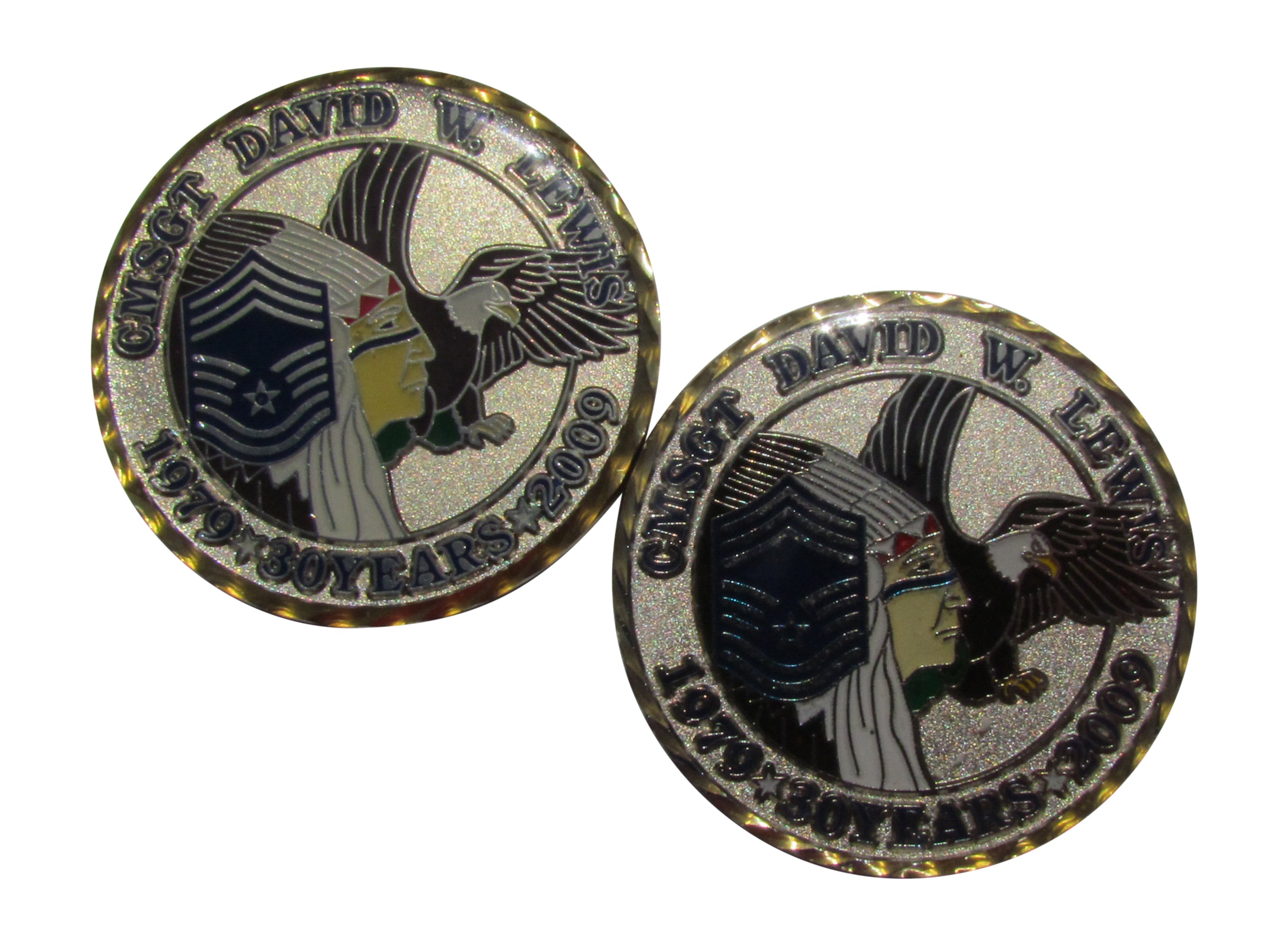 US Air Force Chief Master Sergeant David W. Lewis 30 Years Challenge Coin
