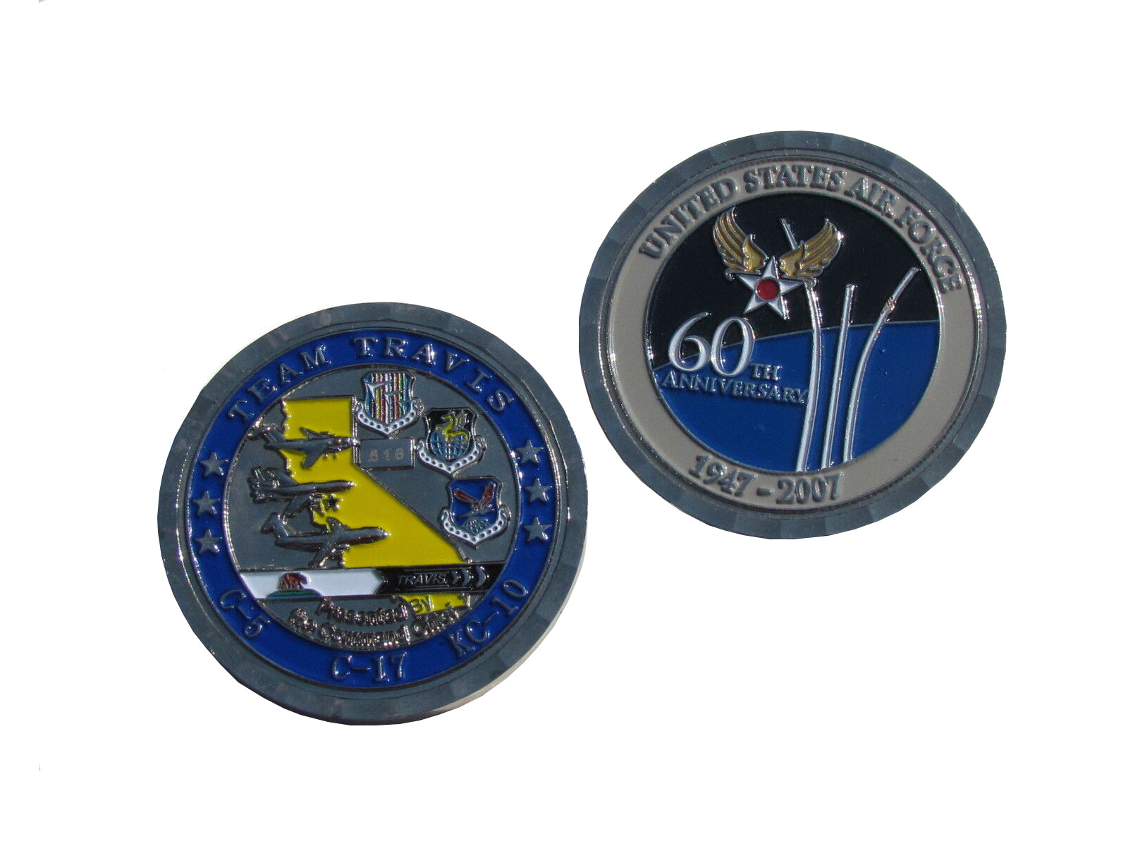 US Air Force 60th Anniversary Team Travis 1947-2007 Challenge Coin