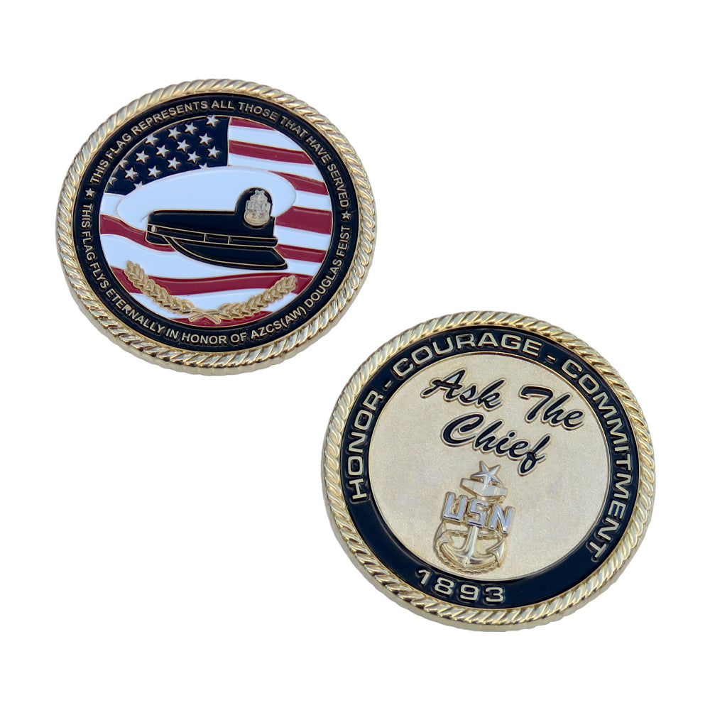 U.S. Navy Honor of AZCS (AW) Douglas Feist Challenge Coin