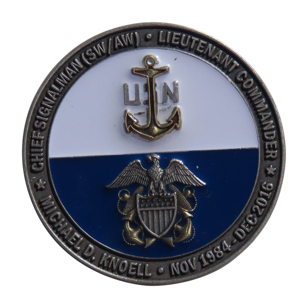 US Navy LT Commander Chief Signalman Michael Knoell Retirement Challenge Coin