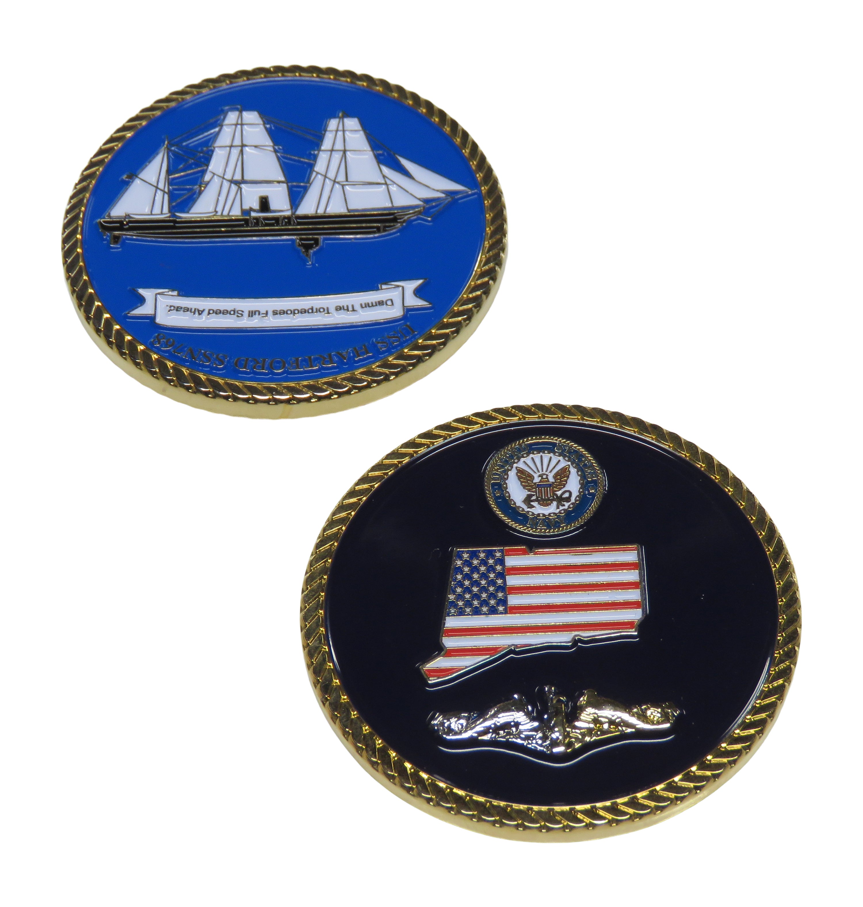 USS Hartford SSN 768 Challenge Coin