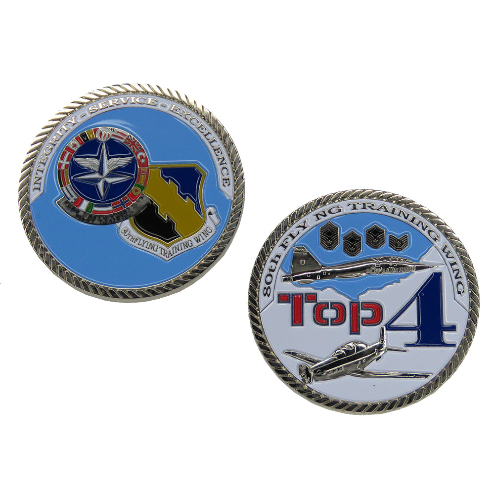 USAF US Air Force 80th Flying Training Wing Top 4 Challenge Coin