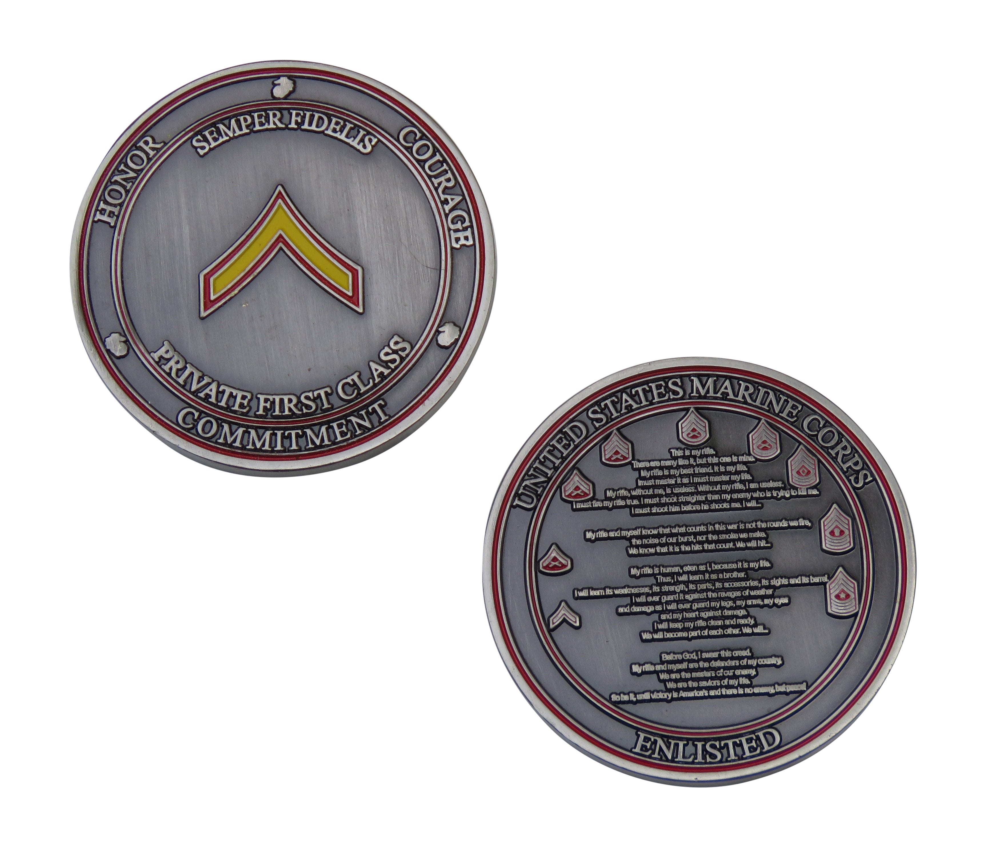 US Marine Corp Semper Fidelis Private First Class Challenge Coin