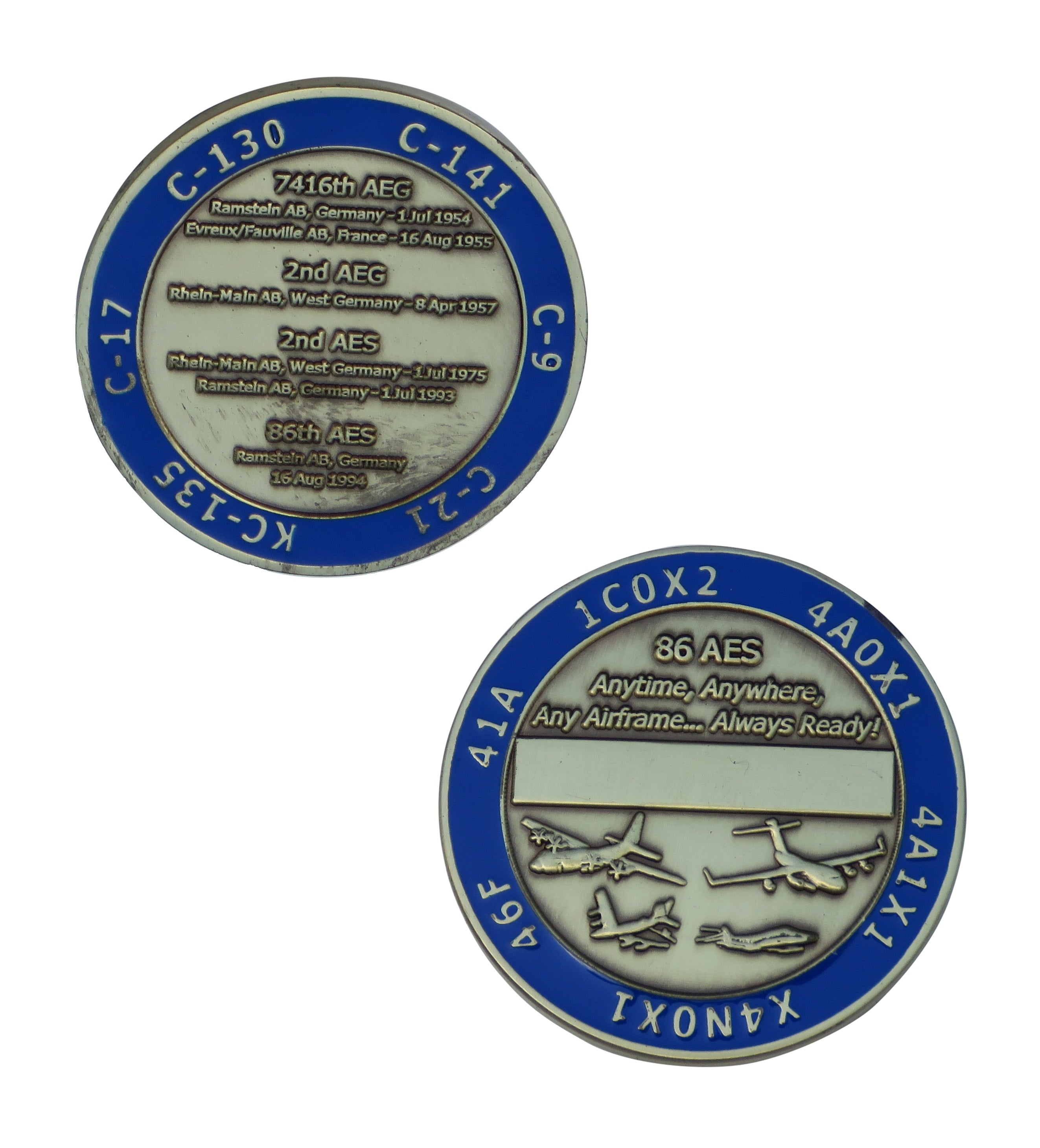 US Air Force 86th Aeromedical Evacuation Squadron Challenge Coin