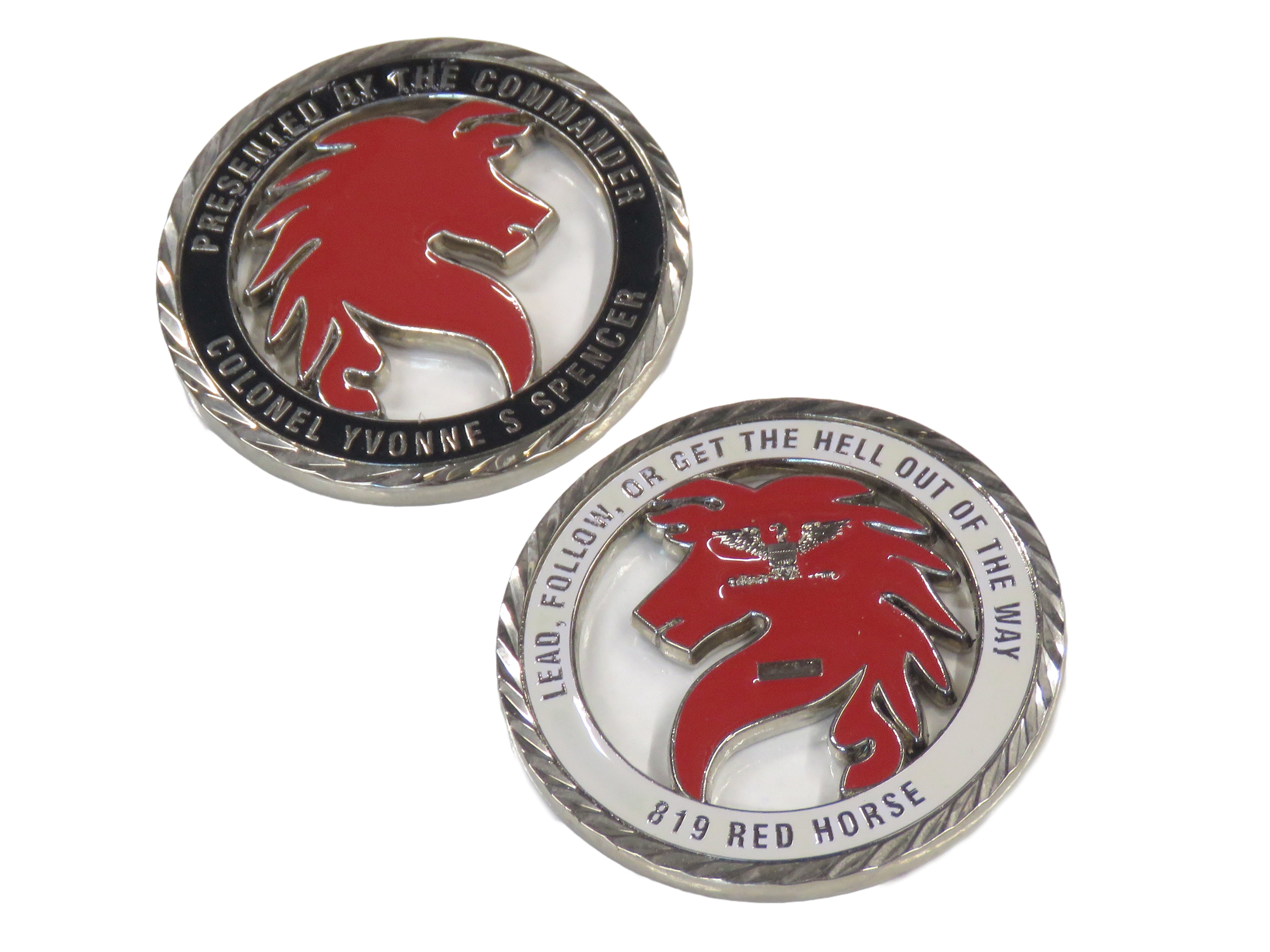 819 Red Horse Lead Follow or Get the Hell out of the Way Challenge Coin