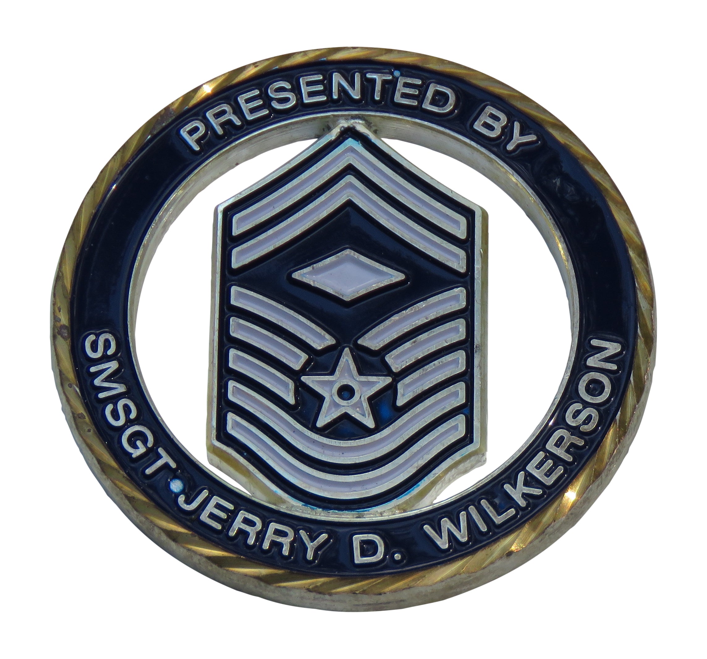 US Air Force Presented By SMSGT Jerry D.Wikerson Challenge Coin