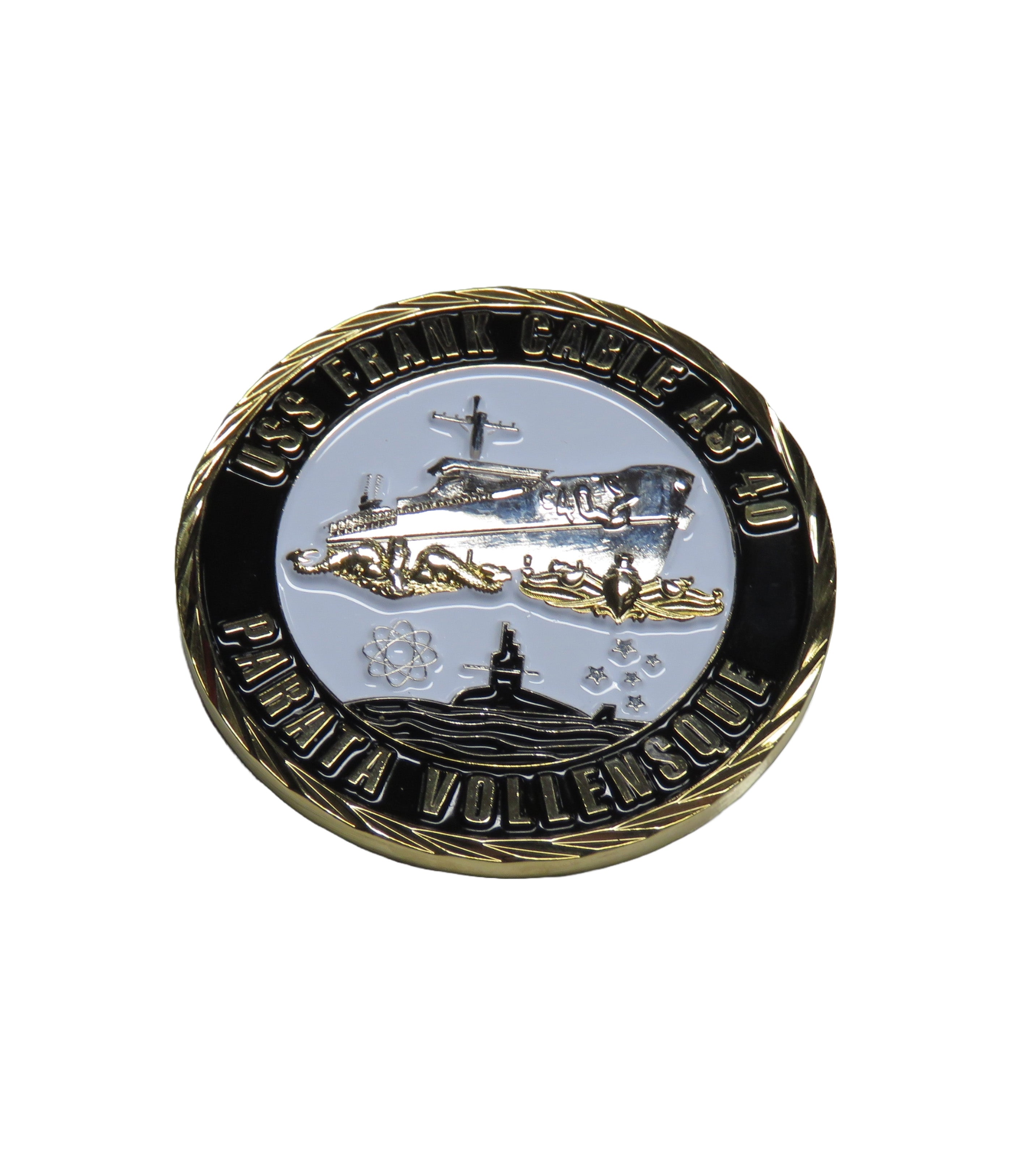U.S. Navy AS 40 USS Frank Cable Capt. A. Alarcon Challenge Coin