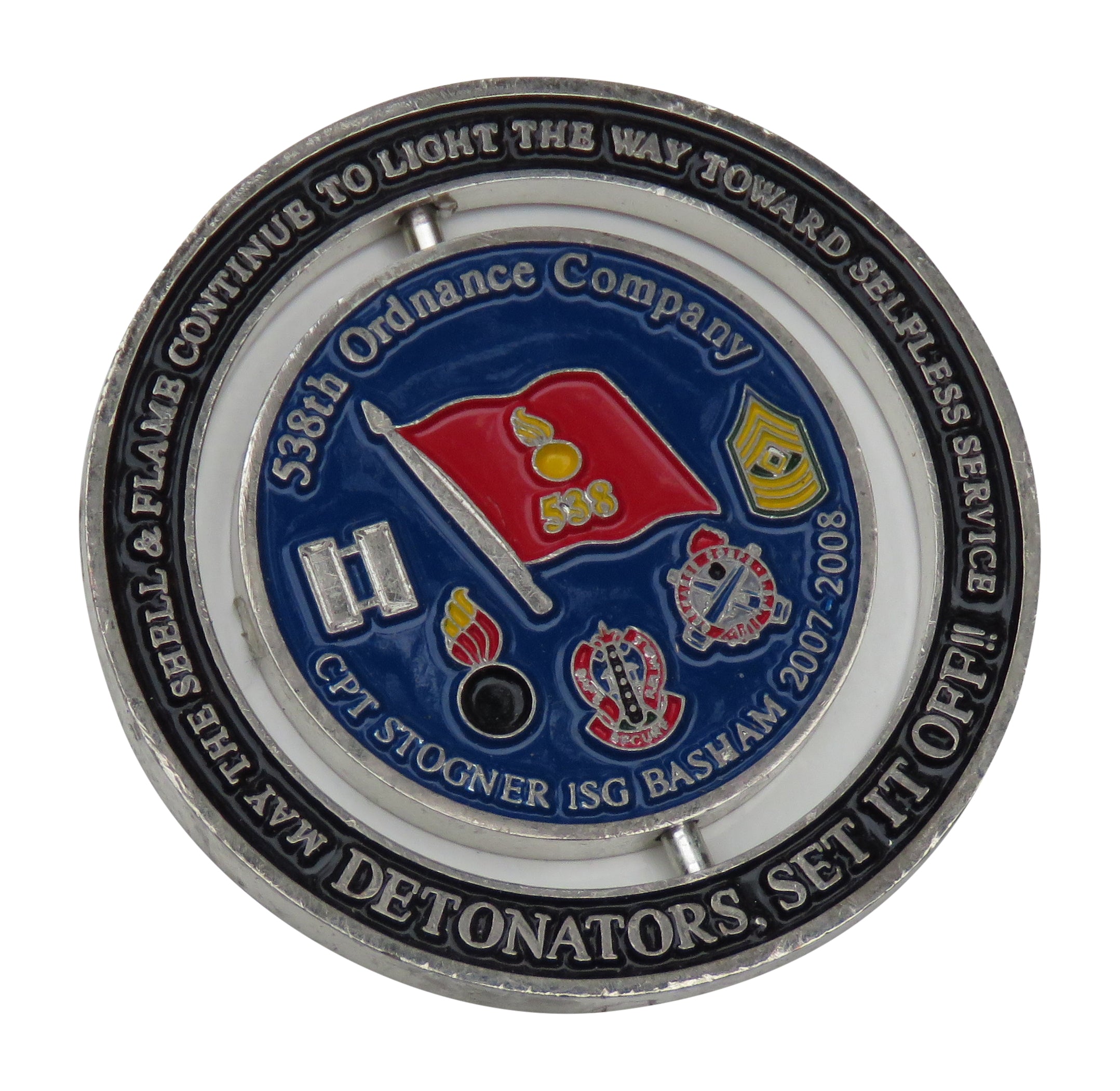 US Army 538th Ordnance Company,CPT Stogner ISG BASHAM 2007-2008 Challenge Coin