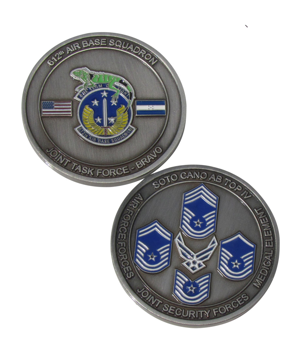 512th Air Force  Base Squadron Joint Task For Bravo Challenge Coin
