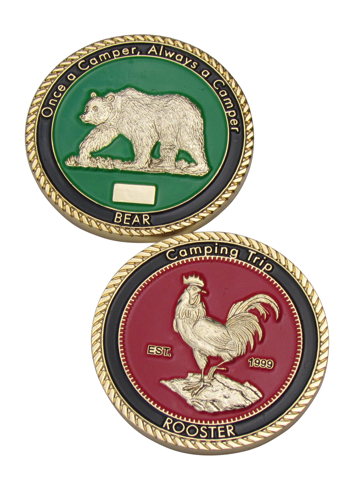 Camping Trip EST 1999 Rooster Challenge Coin