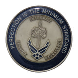 US Air Force Perfection is the Minimum Standard, Presented by CMSgt Mike Connors Challenge Coin