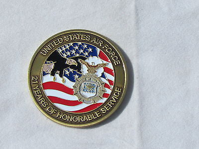 US Air Force 21 years of Honorable Service Msgt John J Delgado Challenge Coin