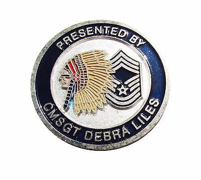 US Air Force Presented by CMSgt. Debra Liles Indian Chief Challenge Coin