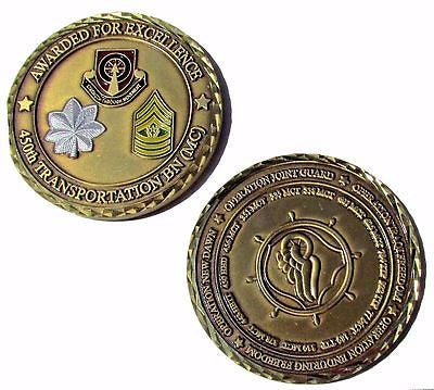 Awarded for Excellence 450th Transportation Bn (MC) Challenge Coin