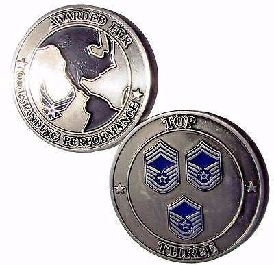 US Air Force Chief Master Sergeant Top 3 Outstanding Performer Challenge Coin