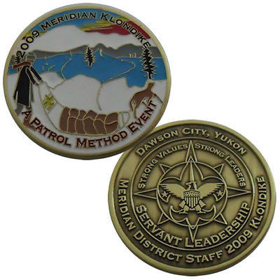 2009 Meridian Klondike Challenge Coin Dawson City, Yukon Patrol Method Event