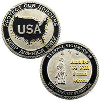 Protect Our Borders Keep America Free Challenge Coin