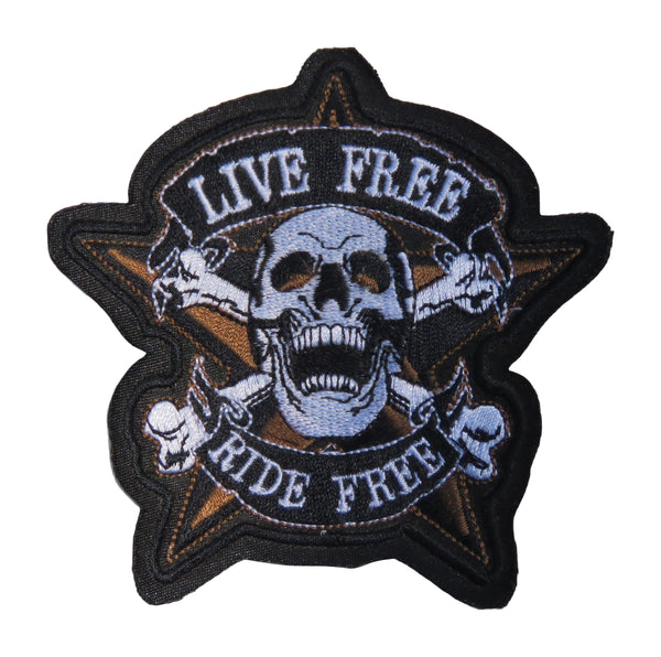 Skull Live Free, Ride Free Patch