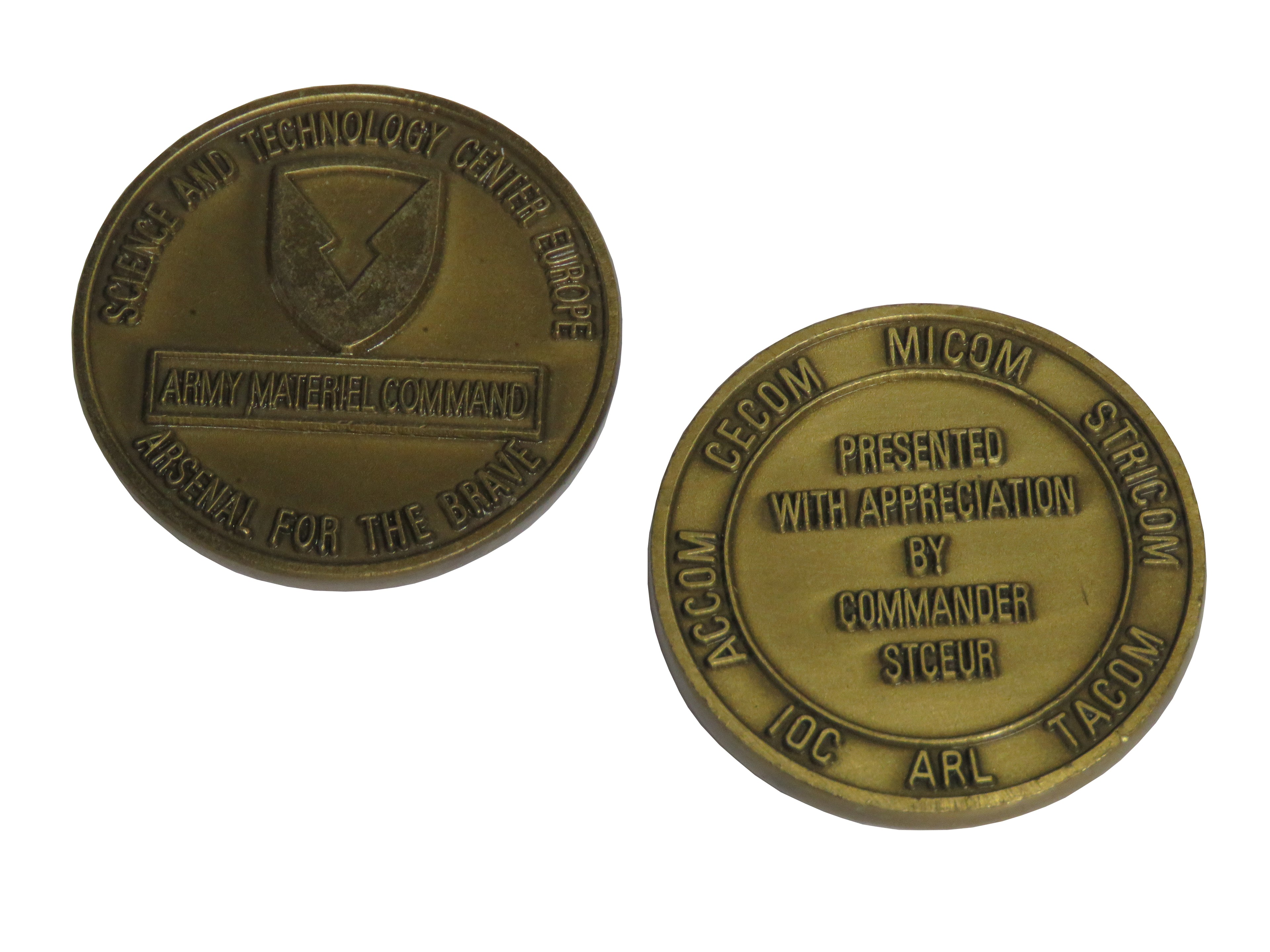 Science and Technology Center Europe Army Materiel Command Challenge Coin